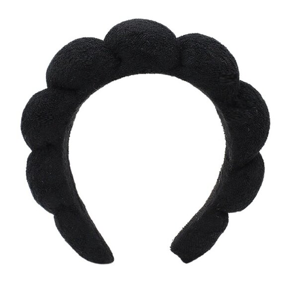 Zenana Spa Sponge Terry Towel Hair Headband, Black - Picture 1 of 3